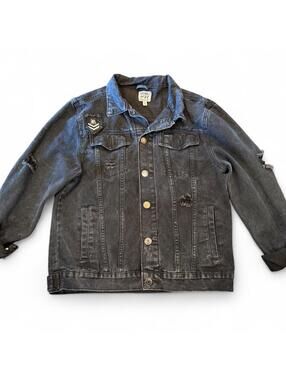 Rebels Men's Black and Grey Jacket